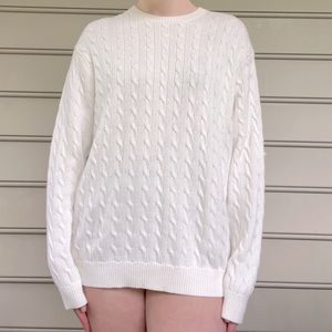 White Oversized Brandy Melville Textured Sweater